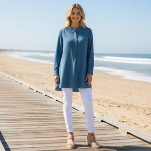 NWT Nic + Zoe Women’s Garden Tunic Spring Casual Classic 100% Cotton Lightweight